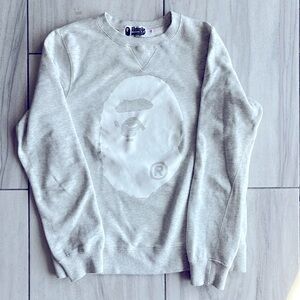 Light Grey BAPE sweatshirt XS